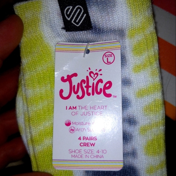 NWT 4pk justice crew socks - Picture 3 of 8